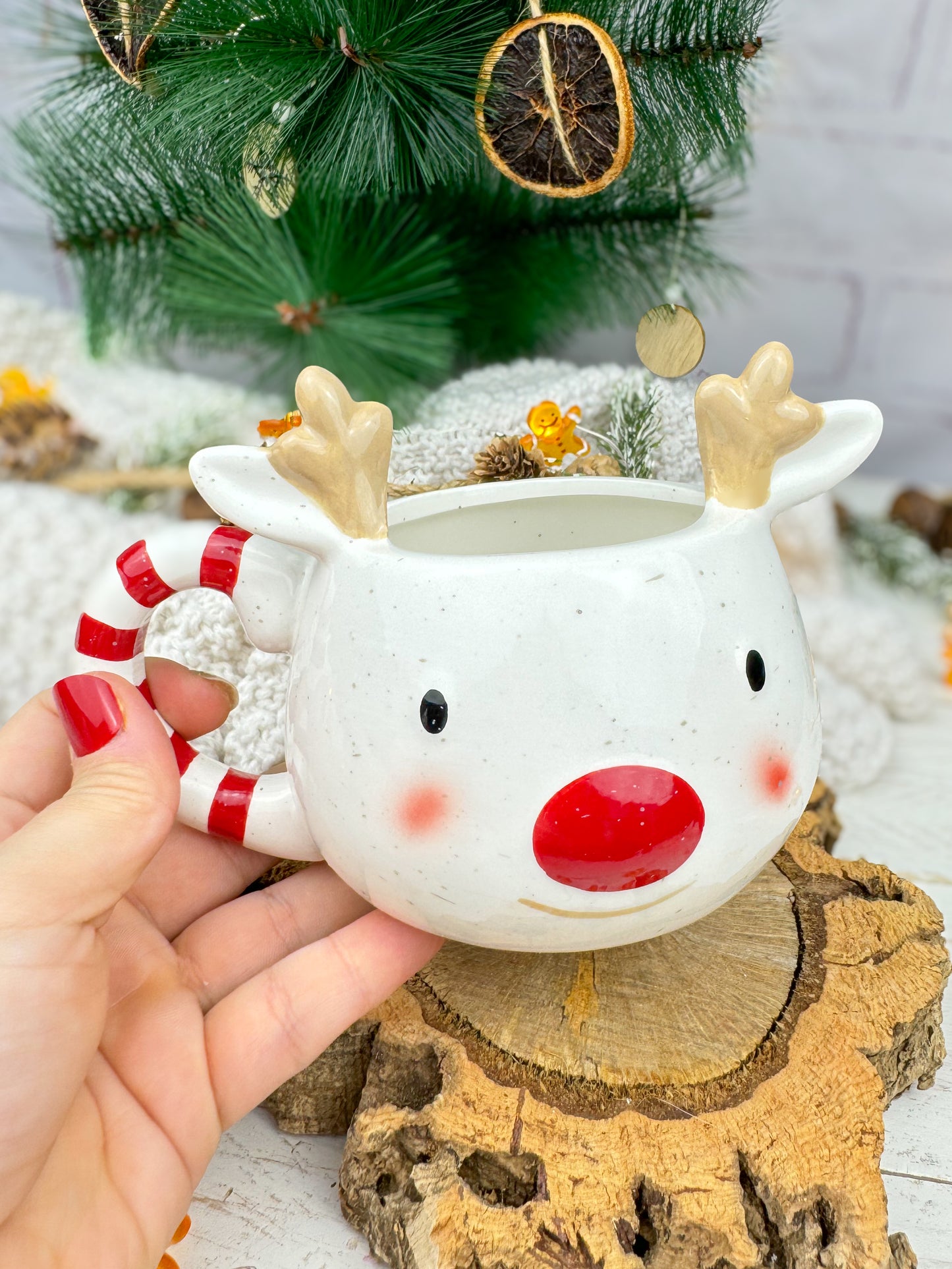 Taza Reno + calcetines navideños.