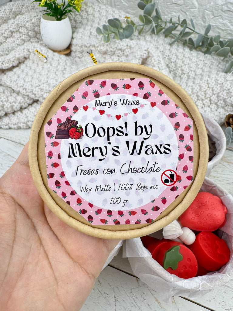 Opps! By Mery's Waxs | Wax Melts Fresas con Chocolate