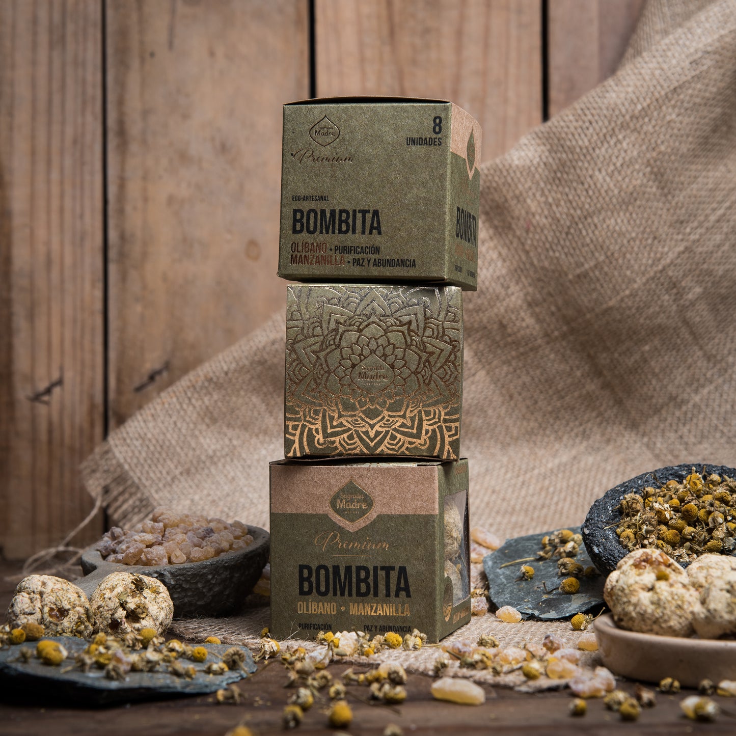 Bombitas premium Olíbano y Manzanilla (8 unidades)