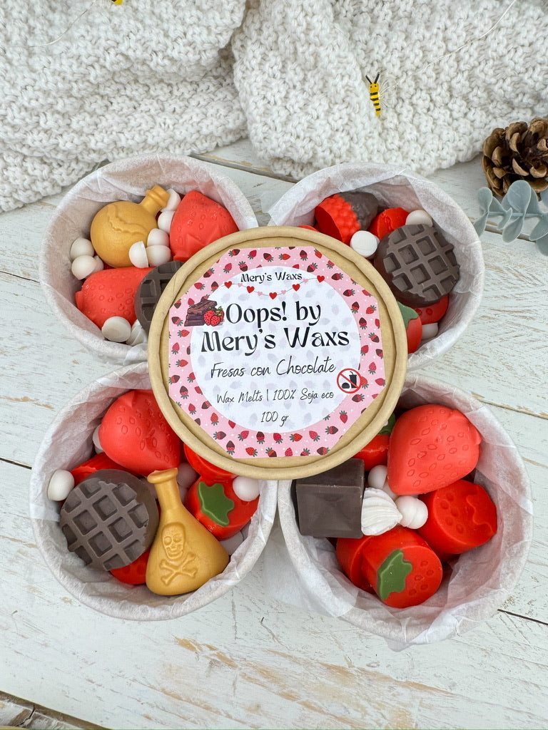 Opps! By Mery's Waxs | Wax Melts Fresas con Chocolate